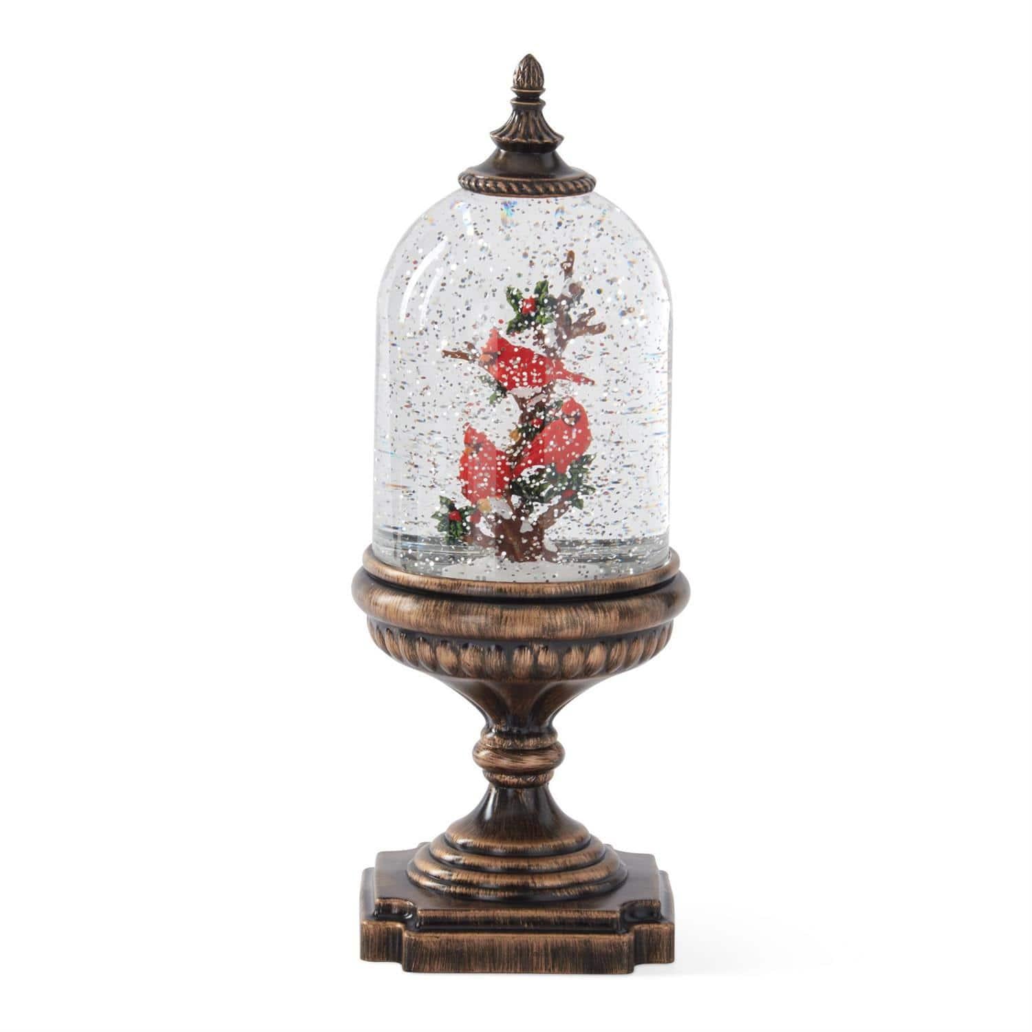 Cardinal Water Spinning LED Snow Globe